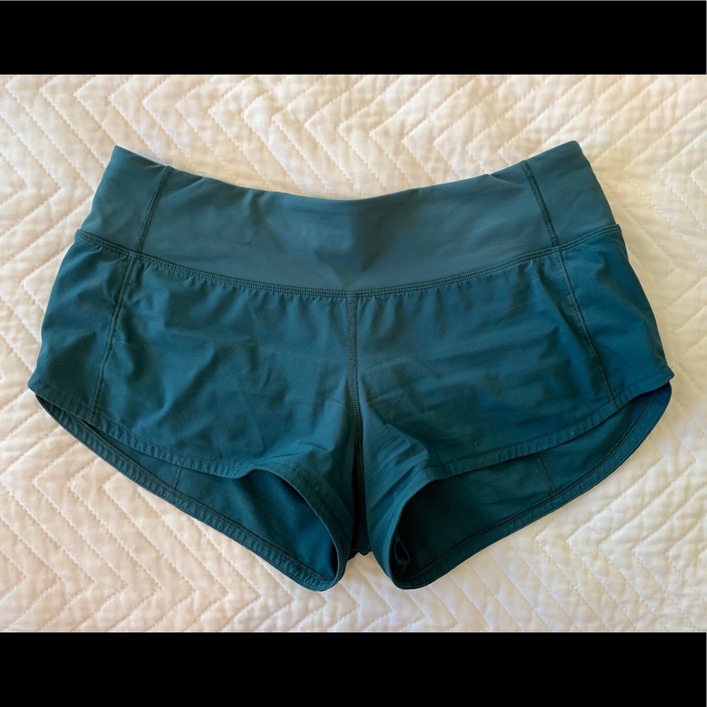 Teal Lululemon Speed Up Short 2.5”, Size 4